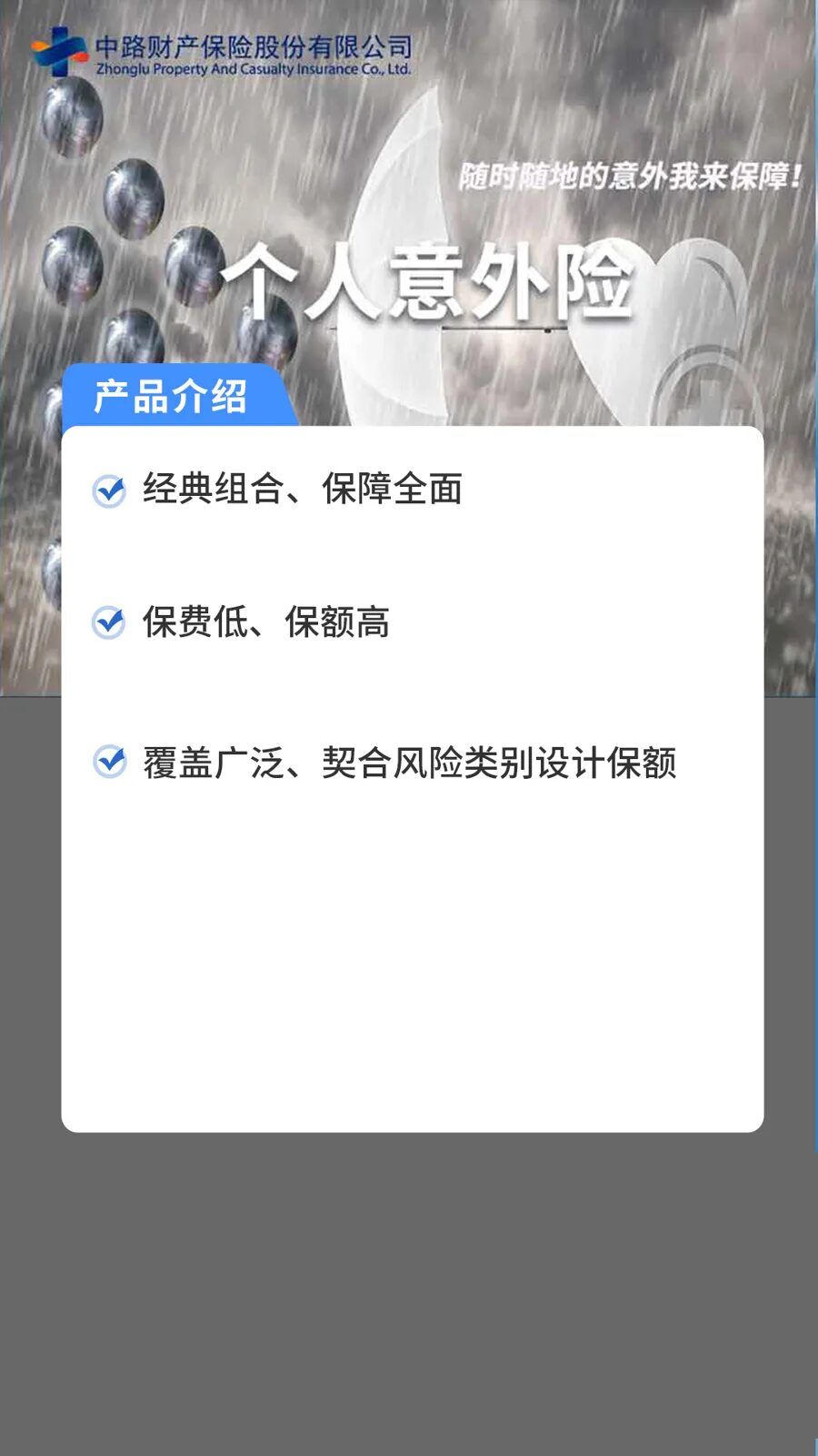 个人意外险 产品详情